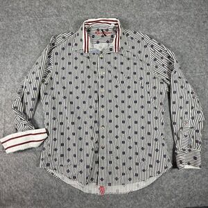 Robert Graham Button Down Mens XL Striped Polka Dot Tailored Fit Shirt